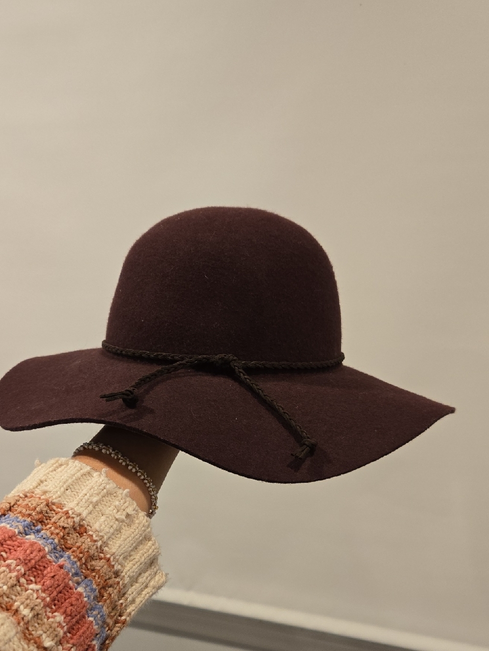 Wool Floppy Sun Hat - Dark Purple Eggplant